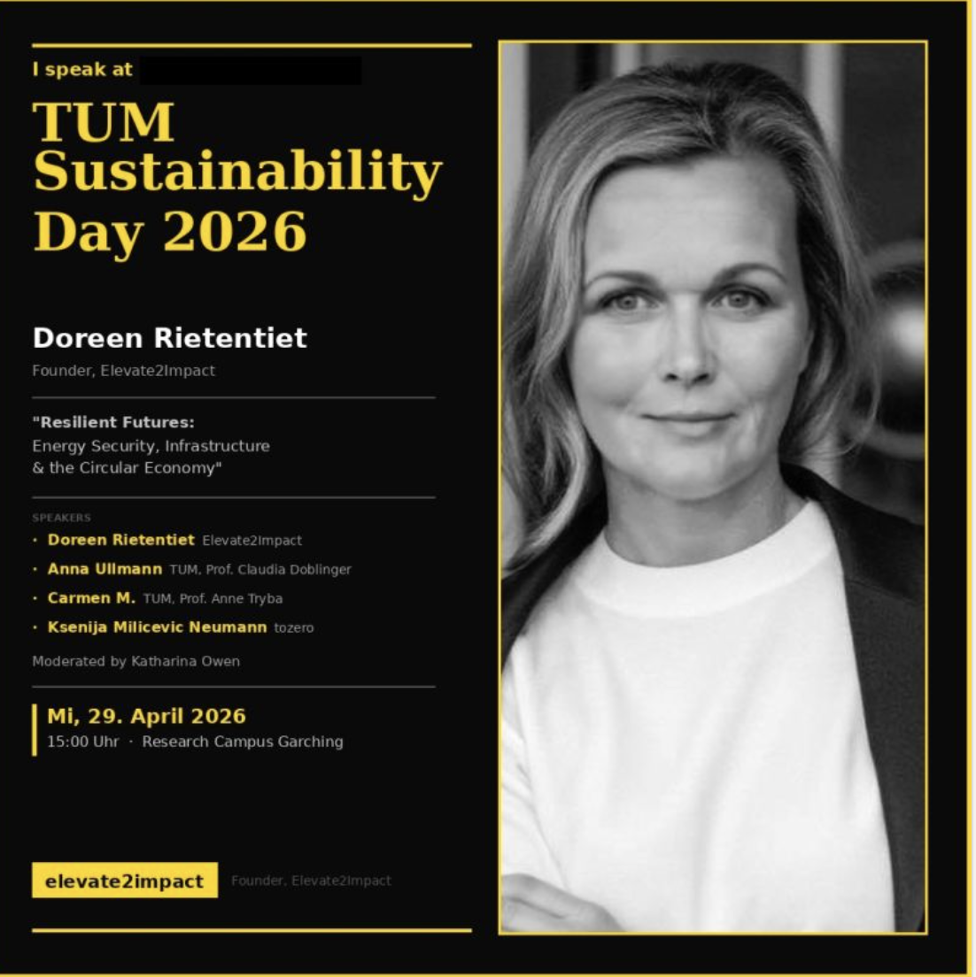 TUM Sustainability Day 2026, Resilient Futures panel