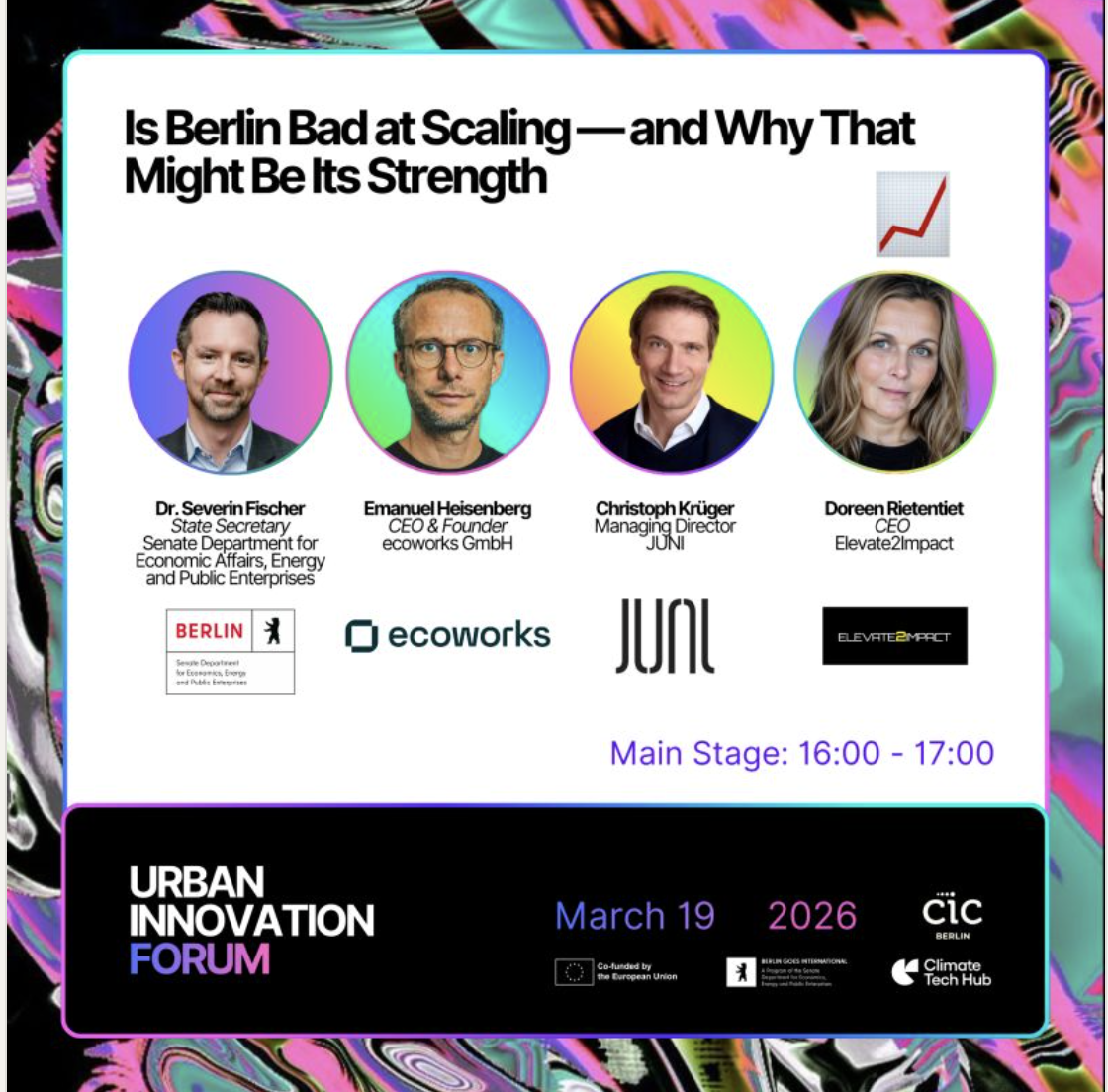 Urban Innovation Forum panel, Is Berlin Bad at Scaling