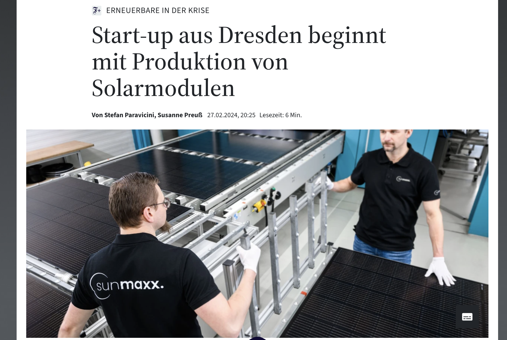 Frankfurter Allgemeine article preview
