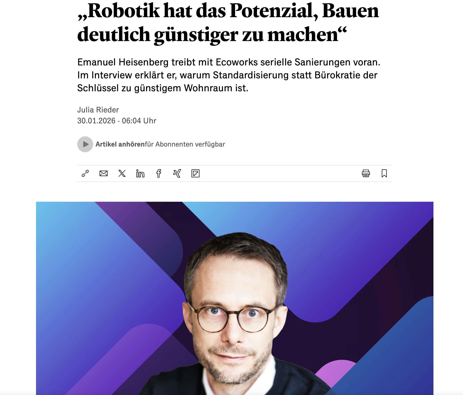 Handelsblatt article preview