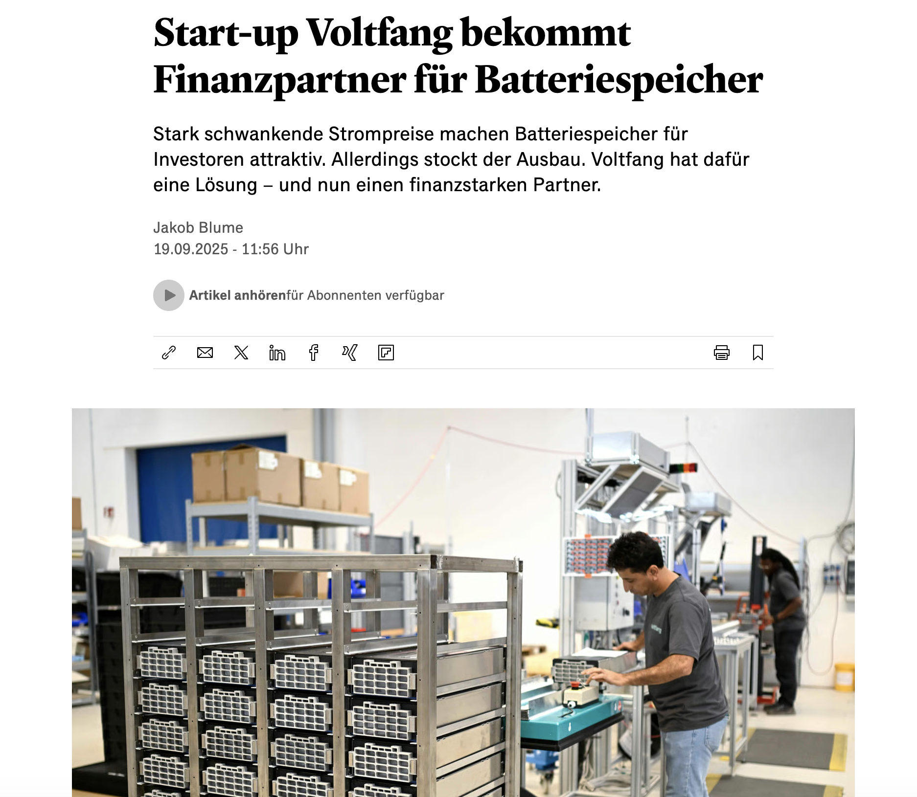 Handelsblatt article preview