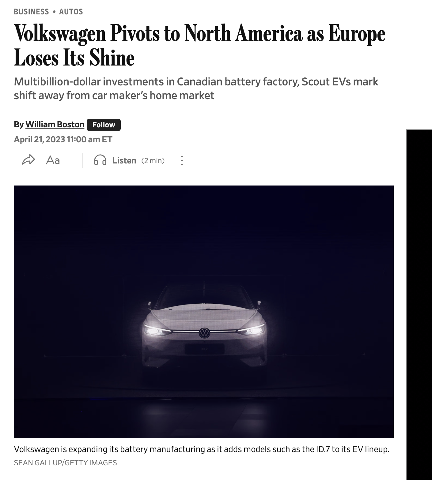 Wall Street Journal article preview
